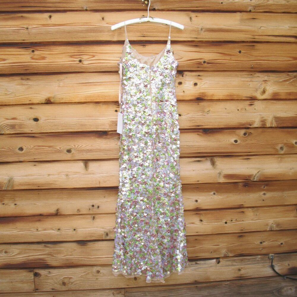 MAC DUGGAL 6153 Multicolor Sleeveless Floral Paillette Embellished Mesh Gown - Picture 12 of 15